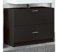 vidaXL Armoire d'évier noir 78x37x59 cm bois d'ingénierie