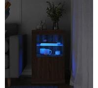 vidaXL Armoire latérale avec lumières LED chêne marron bois ingénierie836642 Marron G