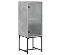 vidaXL Armoire Latérale avec Porte en Verre, Meuble de Rangement, Organisateur de Salon Salle de Séjour, Moderne, Gris Béton 35x37x100 cm