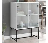 vidaXL Armoire latérale 836546 avec portes en verre blanc 69x37x100 cm