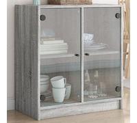 vidaXL Armoire latérale avec portes en verre sonoma gris 68x37x75,5 cm 836425 Gris G