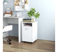 vidaXL Armoire latérale avec roues - Bois Blanc