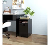 Vidaxl Armoire Latérale Avec Roues Noir 33x38x60 Cm Bois D'Ingénierie