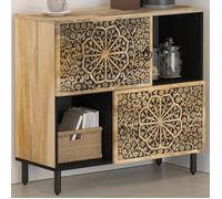 vidaXL Armoire Latérale, Buffet avec Pieds, Meuble de Rangement, Organisateur de Salon Salle de Séjour Maison, Bois Massif de Manguier