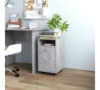 vidaXL Armoire latérale et roues Gris béton 33x38x60cm Bois ingénierie803051 Gris G