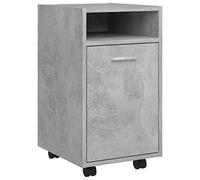 vidaXL Armoire Latérale et Roues, Meuble de Rangement avec Compartiment, Organisateur de Salon Salle de Séjour Intérieur, Gris Béton Bois d’Ingénierie