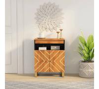 vidaXL Armoire latérale marron et noir 75 cm