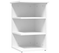 vidaXL Armoire latérale / Table d'appoint – 3 étagères – Moderne – Blanc bois d'ingénierie