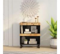 vidaXL Armoire Latérale, Table de Chevet avec Rangement, Buffet de Chambre à Coucher Salon Salle de Séjour, Industriel, Bois Massif de Manguier Bois G