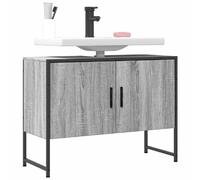 vidaXL Armoire Lavabo de Salle de Bain, Placard sous Vasque avec Porte, Meuble de Rangement, Organisateur de Toilette Intérieur, Sonoma Gris Bois d'Ingénierie