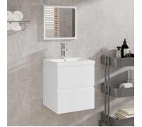 vidaXL Armoire Lavabo de Salle de Bain avec Bassin et Miroir Blanc 41 x 38,5 x 45 cm en bois d'ingénierie et acrylique et céramique