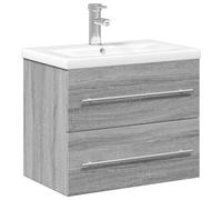 vidaXL Armoire lavabo 3278774 – Bassin intégré, meuble sous-évier, placard, Sonoma gris