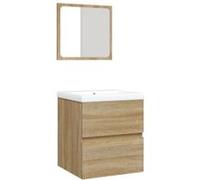 vidaXL Armoire lavabo de salle de bain bassin et miroir Chêne sonoma chêne G