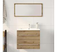 Vidaxl Armoire Lavabo De Salle De Bain Chêne Artisanal Bois Ingénierie