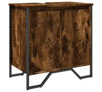 vidaXL Armoire lavabo de salle de bain chêne fumé 60x35x60 cm, placard lavabo de salle de bain, meubles de salle de bain, 848656 Marron G