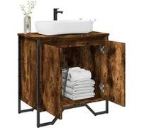 vidaXL Armoire lavabo de salle de bain – chêne fumé 60x35x60 cm