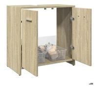 vidaXL Armoire lavabo de salle de bain chêne sonoma 60x33x60 cm, meuble sous lavabo,,, meuble de salle de bain 849604 Marron G