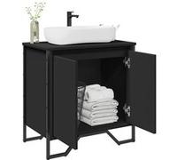VIDAXL Armoire lavabo de salle de bain - Noir