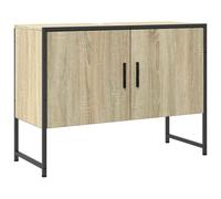vidaXL Armoire lavabo Placard sous vasque avec porte Meuble rangement organisateur Chêne Sonoma