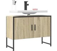 vidaXL Armoire Lavabo de Salle de Bain, Placard sous Vasque avec Porte, Meuble de Rangement, Organisateur de Toilette 842462 Marron G