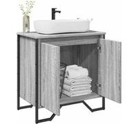 vidaXL Armoire lavabo de salle de bain Sonoma gris 60x35x60 cm 848657