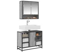 vidaXL Armoire lavabo de salle de bain sonoma gris bois d'ingénierie, meuble de lavabo de salle de bain, meuble de salle de 849292