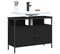 VidaXL Armoire Lavabo Salle de Bain Noir 80x30x60 cm