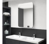 vidaXL Badkamerkast met spiegel en LED 60x11x80 cm glanzend grijs326506 Gris G
