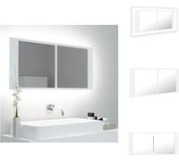 vidaXL Armoire LED pour miroir de salle de bain blanc 100x12x45 cm Acrylique - lavabos de salle de bain