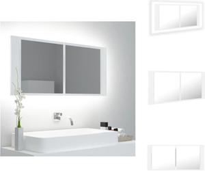 vidaXL Armoire LED pour miroir de salle de bain blanc 100x12x45 cm Acrylique - lavabos de salle de bain