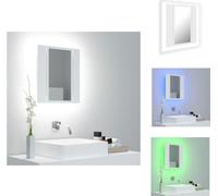vidaXL Armoire LED pour miroir de salle de bain blanc 40x12x45 cm Acrylique - lavabos de salle de bain