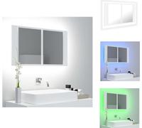 vidaXL Armoire LED pour miroir de salle de bain blanc 80x12x45 cm Acrylique - lavabos de salle de bain