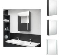vidaXL Armoire LED pour miroir de salle de bain Gris 50x13x70 cm - lavabos de salle de bain