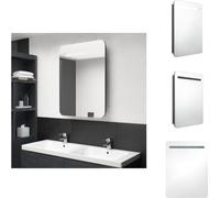 vidaXL Armoire LED pour miroir de salle de bain Gris 60x11x80 cm - lavabos de salle de bain
