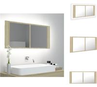 vidaXL Armoire LED pour miroir de salle de bains Chêne Sonoma 100x12x45 cm Acrylique - lavabos de salle de bains