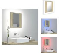 vidaXL Armoire LED pour miroir de salle de bains Chêne Sonoma 40x12x45 cm Acrylique - lavabos de salle de bains
