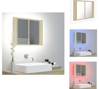 vidaXL Armoire LED pour miroir de salle de bains Chêne Sonoma 60x12x45 cm Acrylique - lavabos de salle de bains