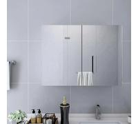 Armoire à miroir de salle de bain Blanc 80x15x60 cm MDF - VidaXL