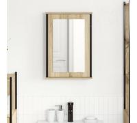 vidaXL Armoire miroir Chêne naturel Panneau en aggloméré, verre, métal