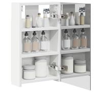 vidaXL Armoire Miroir de Salle de Bain Blanc 30 x 10,5 x 50 cm, Cabinet Miroir Moderne, Rangement Murak, Étagères Chic, Pratiques pour Salle de Bain