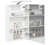 vidaXL Armoire Miroir de Salle de Bain Blanc 40 x 10,5 x 60,5 cm, Cabinet Miroir Moderne, Rangement Murak, Étagères Chic, Pratiques pour Salle de Bain