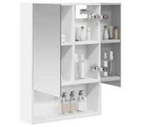 vidaXL Armoire Miroir de Salle de Bain Blanc 50 x 14,5 x 70 cm, Agencement Moderne de Salle de Bain, Cabinet Murale, Miroir Réfléchissant, Étagères Réglables, Rangement en Bois