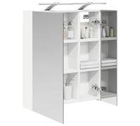 vidaXL Armoire Miroir de Salle de Bain Blanc 60 x 14,5 x 70 cm, Mobilier de salle de bain, cabinet de rangement rectangulaire, miroir mural, étagères ajustables, design fonctionnel