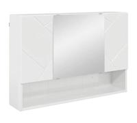 vidaXL Armoire Miroir de Salle de Bain Blanc brillant 80 x 17 x 55 cm