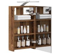 vidaXL Armoire Miroir de Salle de Bain Bois ancien 30 x 10,5 x 50 cm, Cabinet Miroir Moderne, Rangement Murak, Étagères Chic, Pratiques pour Salle de Bain