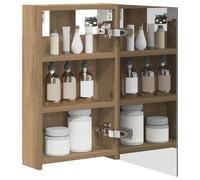 vidaXL Armoire Miroir de Salle de Bain Chêne artisan 30 x 10,5 x 50 cm, Cabinet Miroir Moderne, Rangement Murak, Étagères Chic, Pratiques pour Salle de Bain
