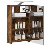 vidaXL Armoire Miroir de Salle de Bain Chêne fumé 30 x 10,5 x 50 cm, Cabinet Miroir Moderne, Rangement Murak, Étagères Chic, Pratiques pour Salle de Bain