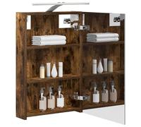 vidaXL Armoire Miroir de Salle de Bain Chêne fumé 40 x 10,5 x 60,5 cm, Cabinet Miroir Moderne, Rangement Murak, Étagères Chic, Pratiques pour Salle de Bain
