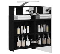 vidaXL Armoire Miroir de Salle de Bain Chêne noir 30 x 10,5 x 50 cm, Cabinet Miroir Moderne, Rangement Murak, Étagères Chic, Pratiques pour Salle de Bain