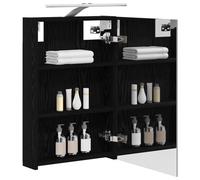 vidaXL Armoire Miroir de Salle de Bain Chêne noir 40 x 10,5 x 60,5 cm, Cabinet Miroir Moderne, Rangement Murak, Étagères Chic, Pratiques pour Salle de Bain